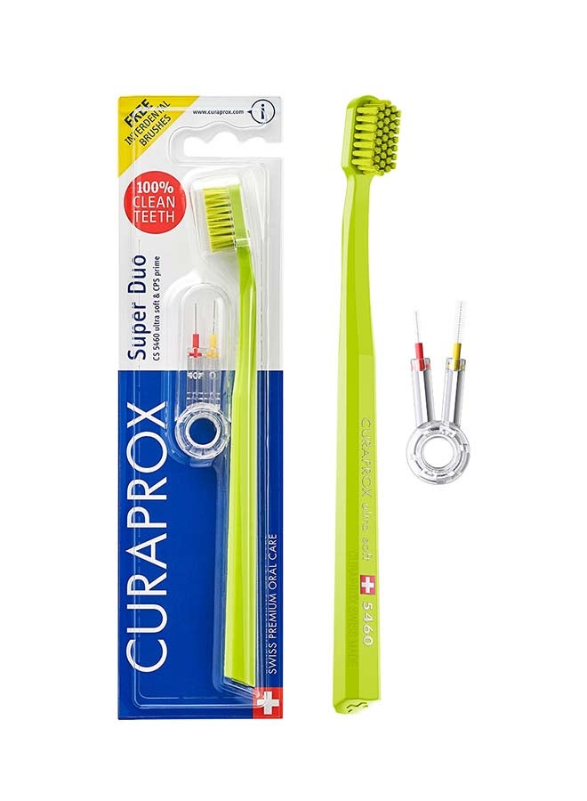 CURAPROX Cs 5460 Ultra-Soft Toothbrush | Manual Brush With 5460 Curen® Filaments For Gentle Plaque Removal | Promotes Healthier Gums And Teeth | Assorted Colors – Superduo Pack  - Assorted - Image 1